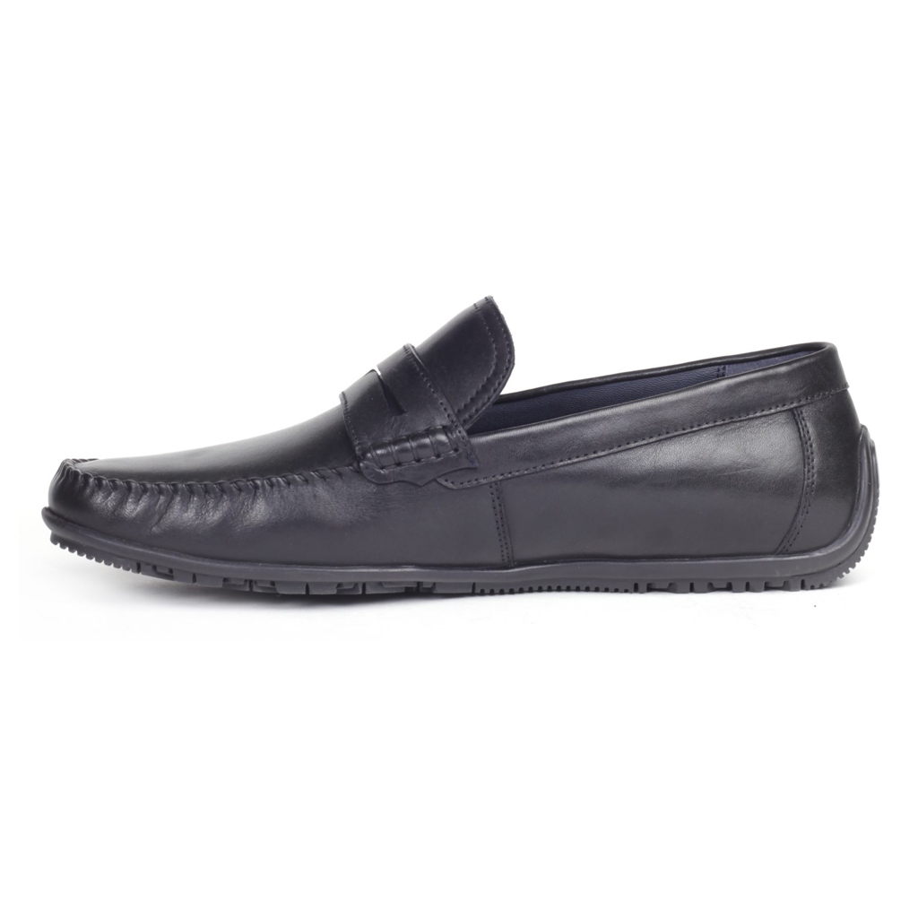 Mens Black Leather Slip On Shoes Casual | Pierre Cardin India
