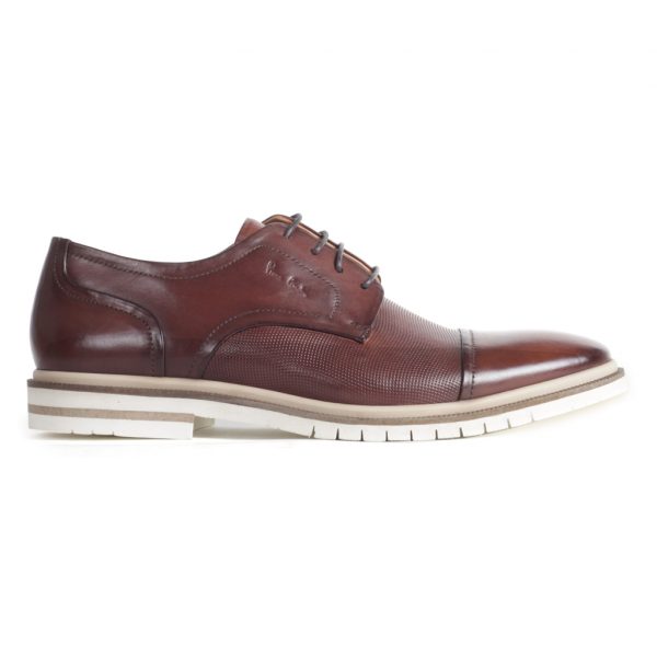 Lace up branded leather shoe for men 3